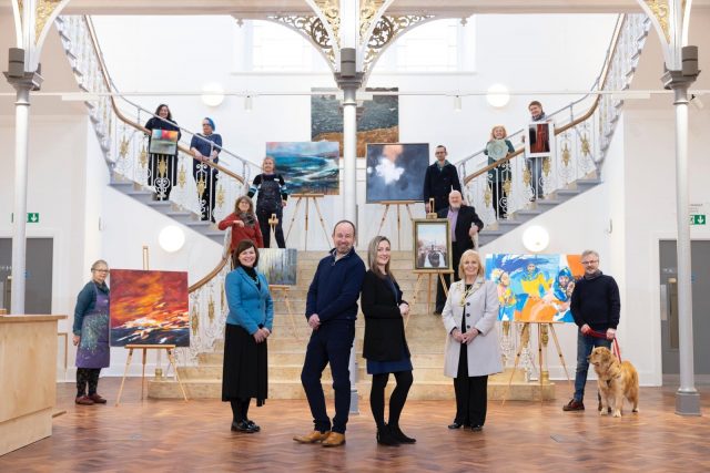 Donald and Kate with artists in the new Inverness Creative Academy.