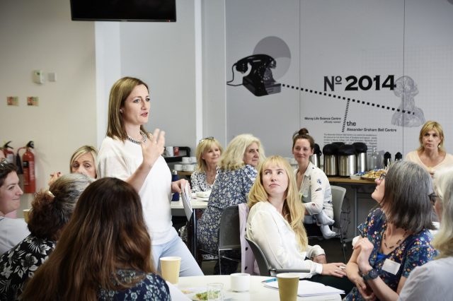 Kate hosting a storytelling workshop at Moray Business Women's event