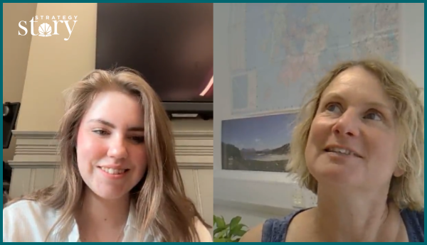 Vikki Trelfer, HITRANS and Ella Paterson, StrategyStory discussing HITRANS' strategy sprint in an online interview.