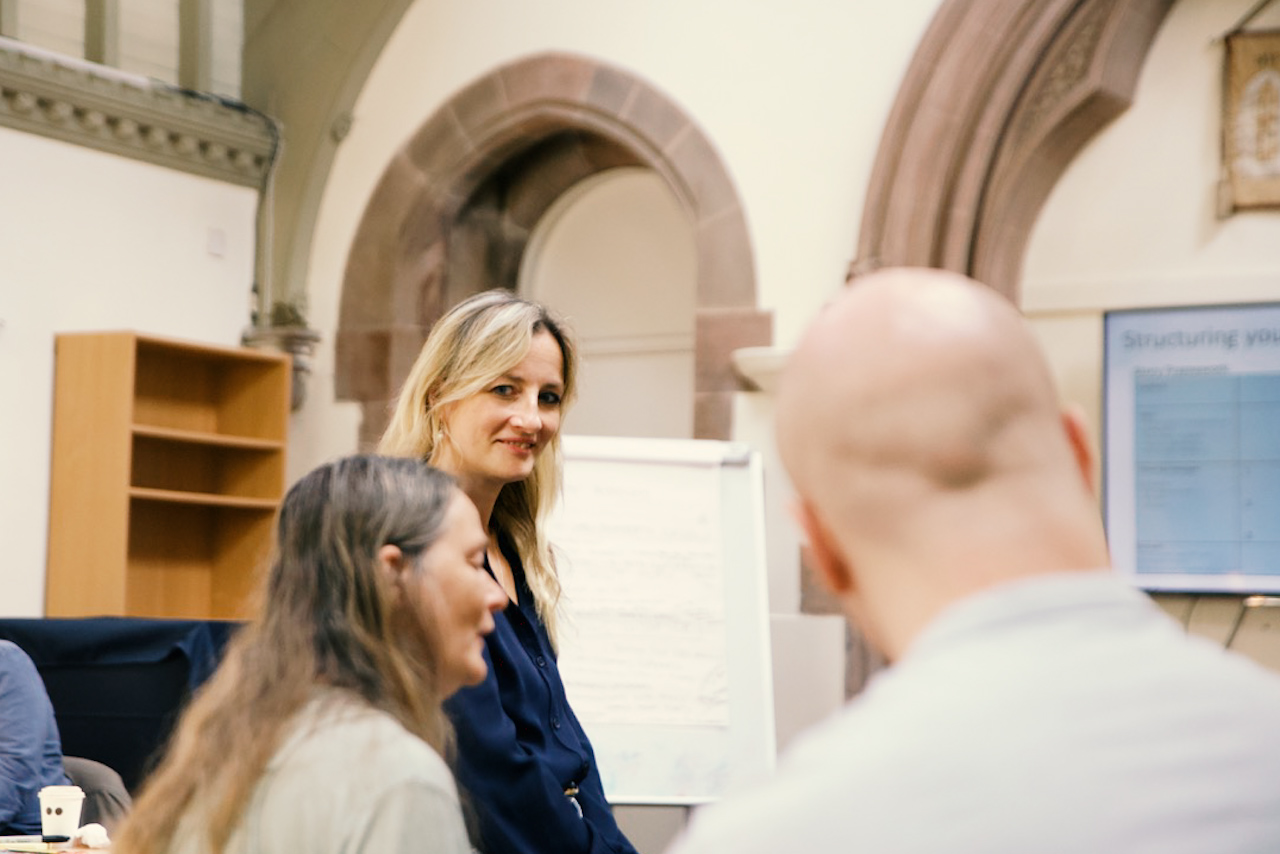 Kate Hooper during a workshop. Small group, big thinking.